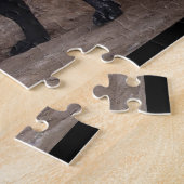 Soldaat in gevechtstoestand en militaire hond legpuzzel (Zijkant)