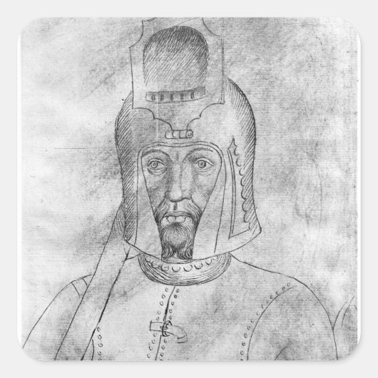 Soldaat met een geventileerde helm vierkante sticker (Voorkant)