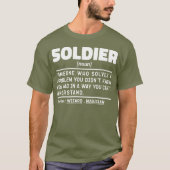 Soldaat Noun Definitie Gepensioneerde Veteraan Dad T-shirt (Voorkant)