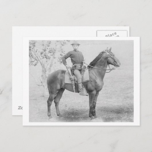 Soldaat op zijn paard in South Dakota Foto Briefkaart (Voorkant / Achterkant)