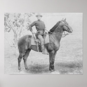 Soldaat op zijn paard in South Dakota Foto Poster