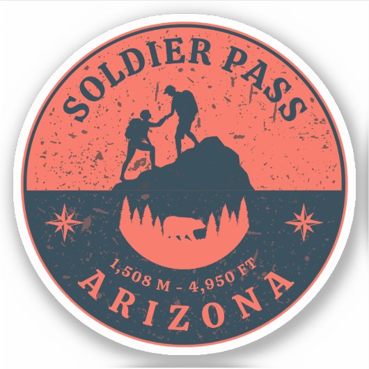 Soldaat passeren Arizona wandelpaden Sticker (Voorkant)
