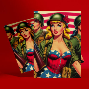 soldaat Pin-Up Briefkaart