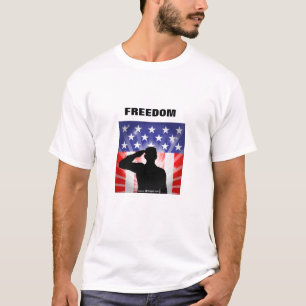 Soldaat Salutering Amerikaanse vlag T-shirt