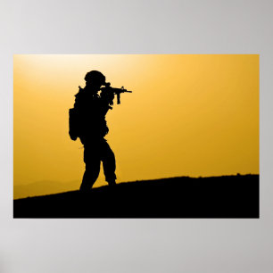 Soldaat Silhouette Poster