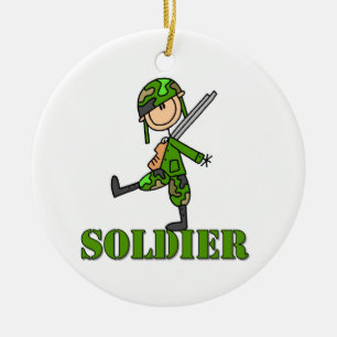 Soldaat Stick Figuur Keramisch Ornament