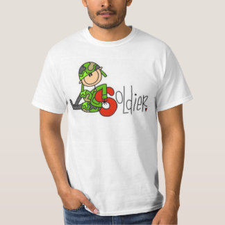 Soldaat Stokfiguur Persoon in Camouflage T-shirt