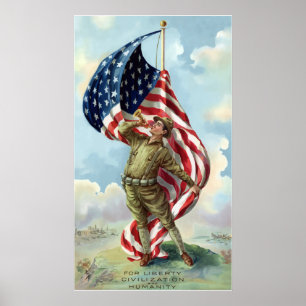 Soldaat van de Eerste Wereldoorlog — Grens Poster