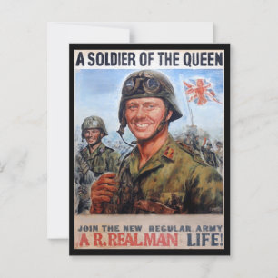 Soldaat van de Queen  Army Recruitment Briefkaart