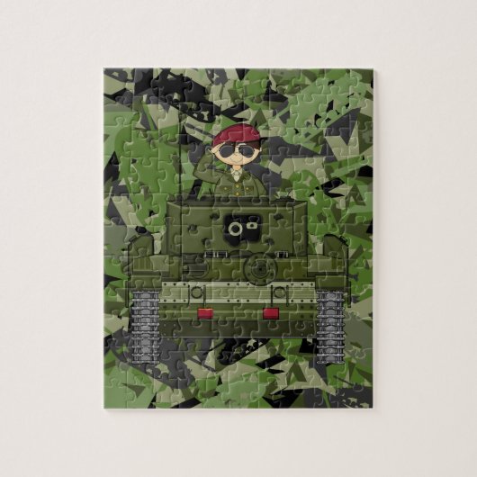 Soldaat van het Britse leger in Tank Jigzaag Puzzl Legpuzzel (Verticaal)
