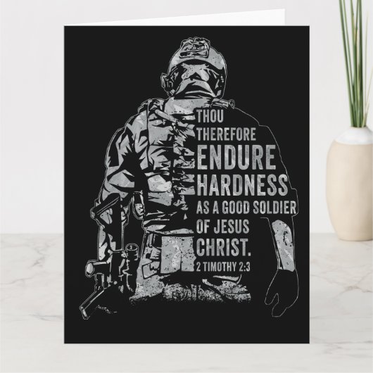 Soldaat van Jezus Christus - Christelijk Vertrouw  Bedankkaart (Voorkant)