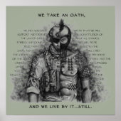 Soldaat Warrior - Eath past achtergrondkleur aan Poster (Voorkant)