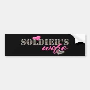 Soldaat's Wife Camo en Roze Bumperstickers