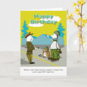 Soldat amusant Bonne carte d'anniversaire (Fleur jaune)