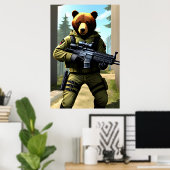 Soldat anthropomorphe | AI Art Poster (Bureau à domicile)