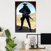Soldat anthropomorphe | AI Art Poster (Bureau à domicile)