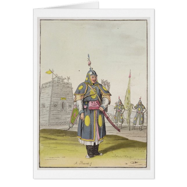 Soldat chinois dans la pleine robe de bataille, (Devant)
