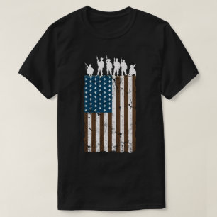 Soldaten Amerikaanse Retro Vlag T-shirt