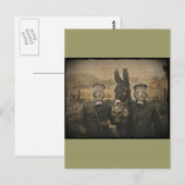 Soldaten Donkey en gasmaskers Briefkaart (Voorkant / Achterkant)