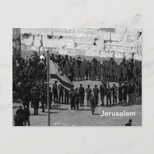 Soldaten in de Westerne muur Briefkaart (Voorkant)