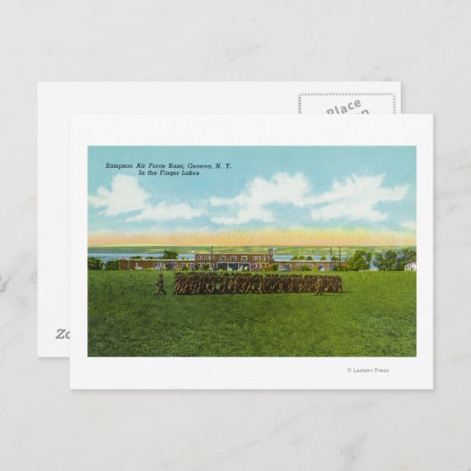 Soldaten marcheren in formatie briefkaart (Voorkant / Achterkant)