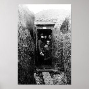 soldaten uit de Eerste Wereldoorlog in de moeras - Poster