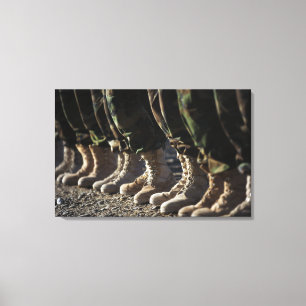 Soldaten van het Afghaanse nationale leger voor lu Canvas Afdruk