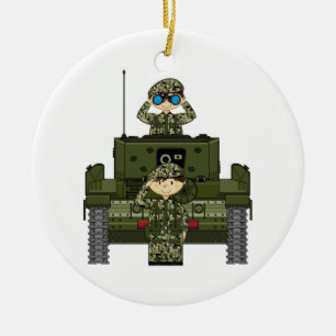 Soldaten van het Britse leger en Tank Ornament