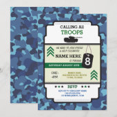 SOLDATS DE L'ARMÉE TANK ARME INVITATION FÊTE D'ANN (Devant / Derrière)