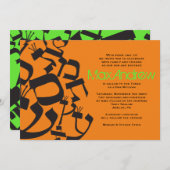 SOLDE PARFAIT Invitation Bat mitzvah de Neon Bar (Devant / Derrière)