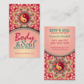 Solde Yoga Fleur Bohème Yin Yang Carte de visite (Devant / Derrière)