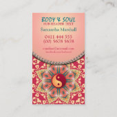Solde Yoga Fleur Bohème Yin Yang Carte de visite (Dos)