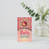 Solde Yoga Fleur Bohème Yin Yang Carte de visite (Debout devant)