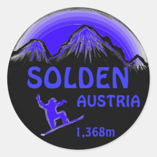 Solden Austria stickers d'art de snowboard bleu