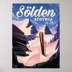 Sölden Autriche poster ski vintage