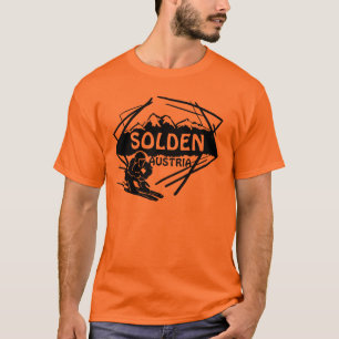 Solden Oostenrijk jongens oranje ski kunst t-shirt