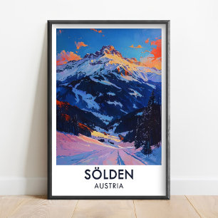Sölden Skiprint - Sölden Oostenrijk - Solden Skige Poster