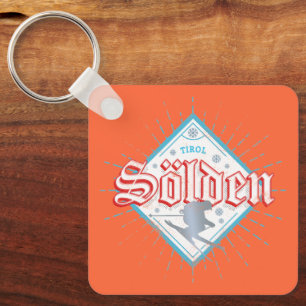 Solden Tirol Retro Skier Ski Holiday Sleutelhanger