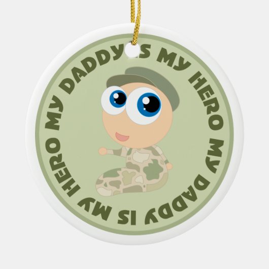 Soldier Baby papa is mijn Hero Ornament Gift (Voorkant)