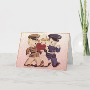 Soldier Boys Valentijn Hallo Vintage Kaart