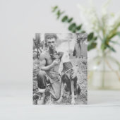 Soldier en Dog Briefkaart (Staand voorkant)