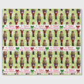 Soldier Nutcracker Persoonlijke naam kerstsneeuw Cadeaupapier (Vlak)