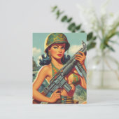 Soldier Pin-up Briefkaart (Staand voorkant)