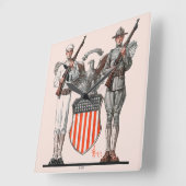 Soldier, Sailor en US Shield Vierkante Klok (Hoek)