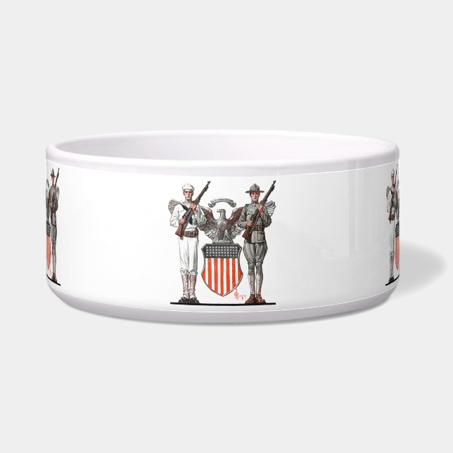 Soldier, Sailor en US Shield Voerbakje (Voorkant)