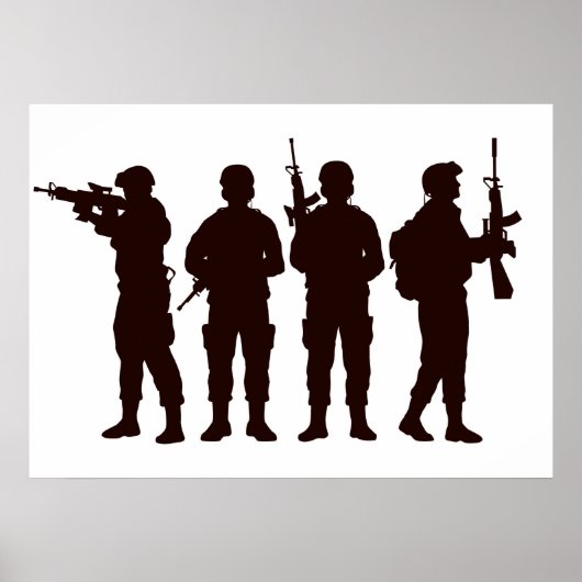 Soldier Silhouette Poster (Voorkant)