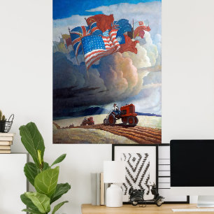 Soldiers of the Soil door Newell Convers Wyeth Poster