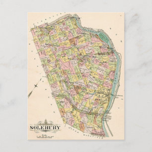 Solebury PA Antieke Kaart Ansichtkaart