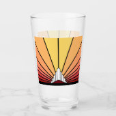Soleil Art déco à l'aube Coupe de verre (Devant)