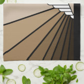Soleil Art déco dans tan Cuisine Serviettes (Plié)
